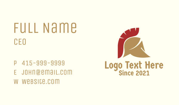 Ancient Spartan Helmet Business Card Design Image Preview