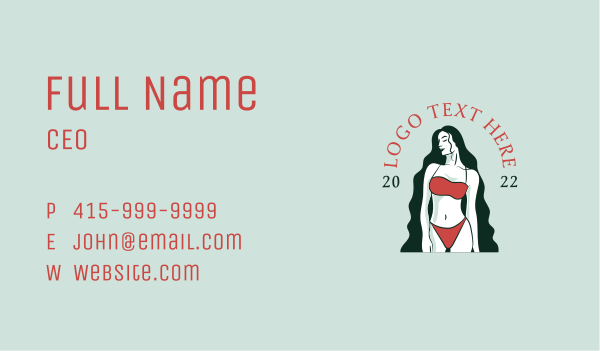 Sexy Feminine Bikini Business Card Design Image Preview