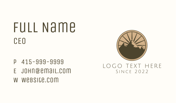 Mountain Range Outdoor Hiking Business Card Design Image Preview
