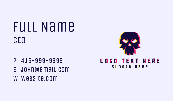 Anaglyph Gaming Skull Business Card Design Image Preview