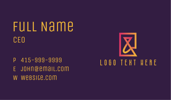 Gradient Ampersand Typography Business Card Design Image Preview