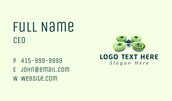 Green Drone Camera Business Card Design Image Preview