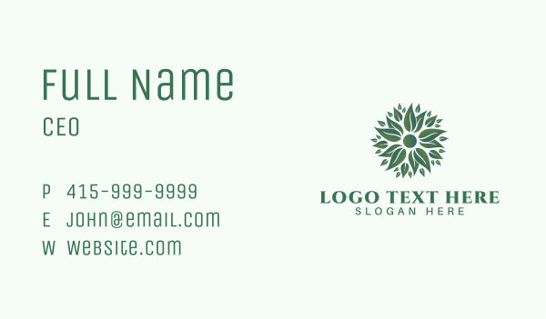 Organic Leaves Wellness Business Card Design Image Preview