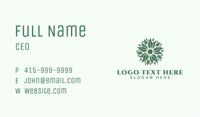 Organic Leaves Wellness Business Card Image Preview