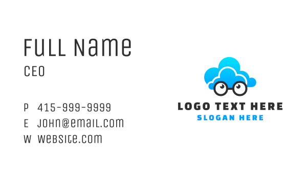 Eyeglasses Cloud Software Business Card Design Image Preview