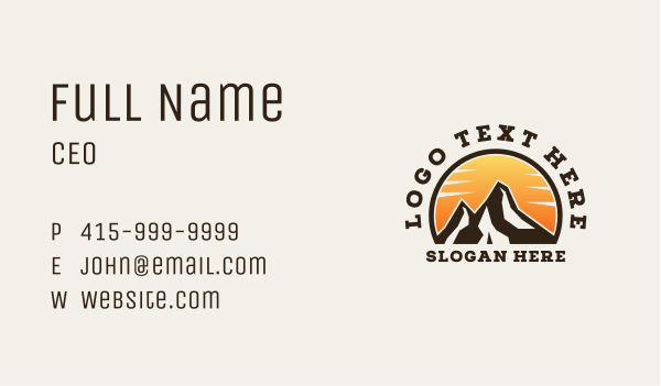 Mountain Peak Camping Business Card Design Image Preview