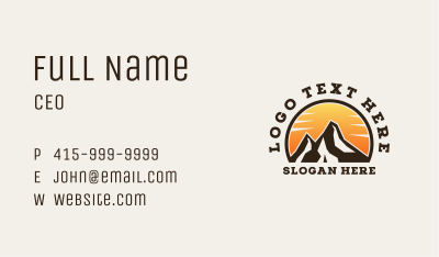 Mountain Peak Camping Business Card Image Preview