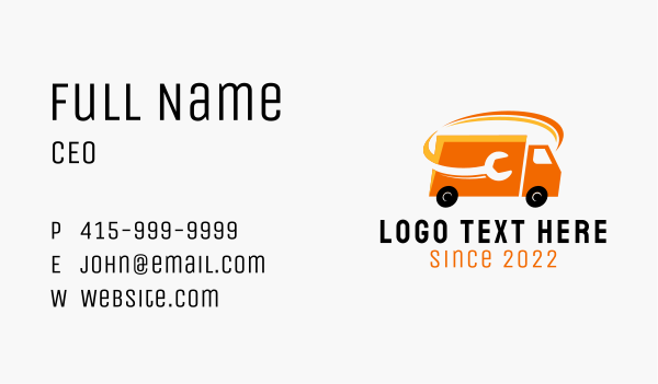 Wrench Mechanic Truck Service  Business Card Design Image Preview