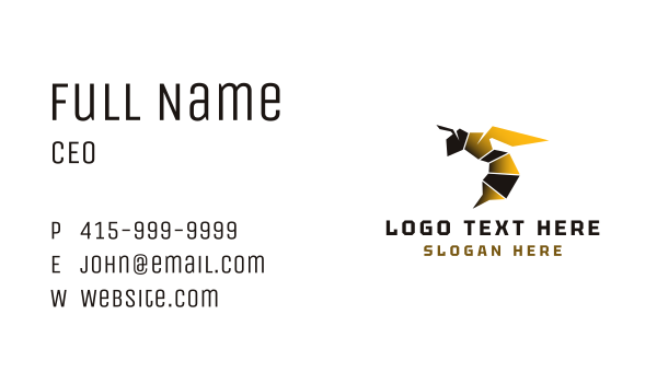 Geometric Organic Honeybee Business Card Design Image Preview