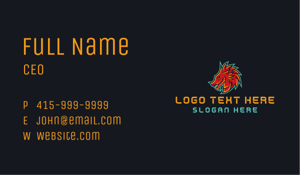 Red Dragon Gaming  Business Card Design Image Preview