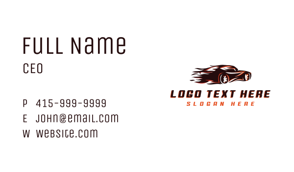 Fast Fire Car Business Card Design Image Preview
