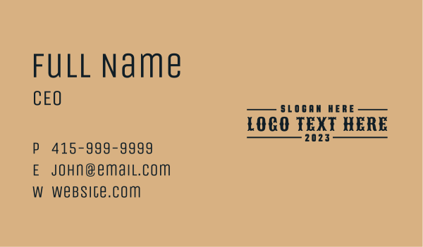Western Brand Wordmark Business Card Design Image Preview