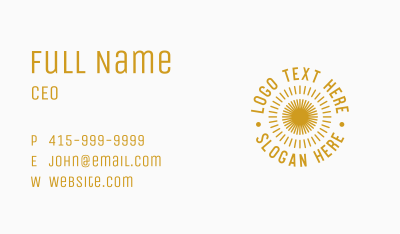 Golden Sun Ray Wordmark  Business Card
