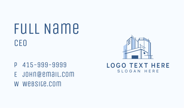 Blue Building Architect Business Card Design Image Preview