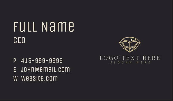 Elegant Diamond Gem Business Card Design Image Preview