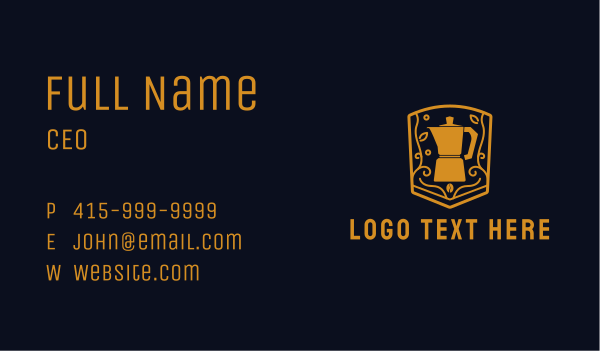 Coffee Brewer Badge Business Card Design Image Preview