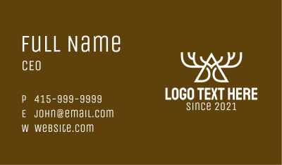 White Antler Letter A Business Card