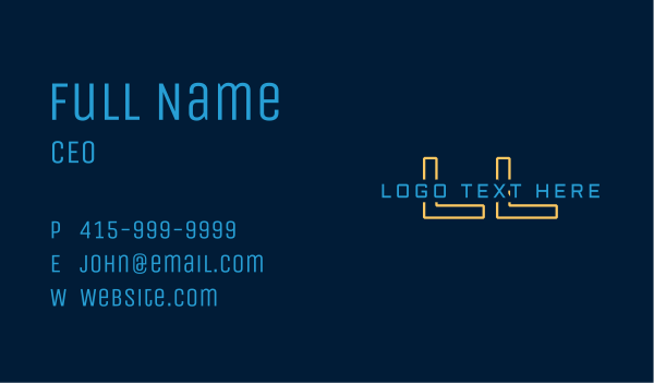 Techno Programmer Lettermark Business Card Design Image Preview