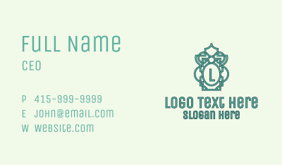 Green Islamic Motif Letter Business Card Image Preview