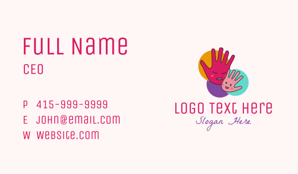 Mother & Child Hand Business Card Design