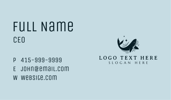 Ocean Marine Whale Business Card Design Image Preview