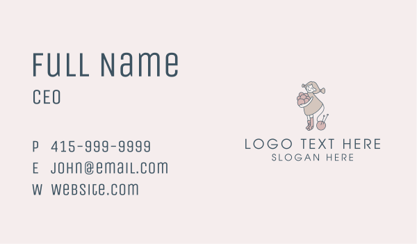Yarn Knit Clothes Girl  Business Card Design Image Preview