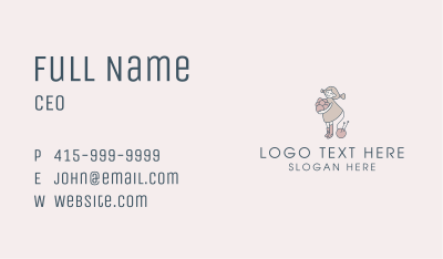 Yarn Knit Clothes Girl  Business Card Image Preview