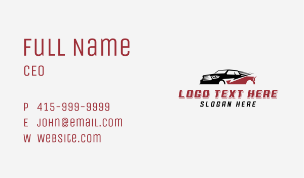 Transport Pickup Truck Business Card Design Image Preview