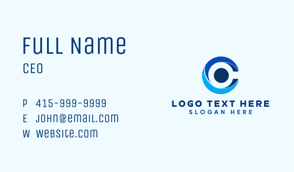 Round Digital Letter C Business Card Design Image Preview