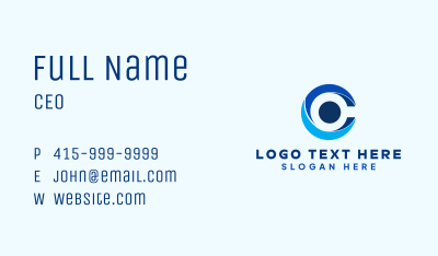 Round Digital Letter C Business Card Image Preview