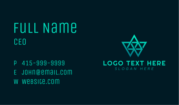 Modern Geometric Triangles Business Card Design Image Preview