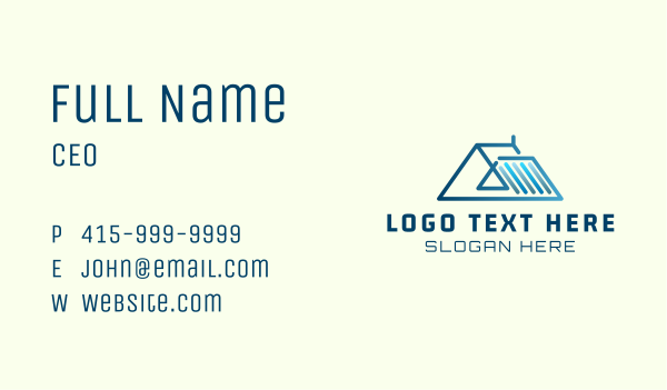 Blue Roof Real Estate Business Card Design Image Preview