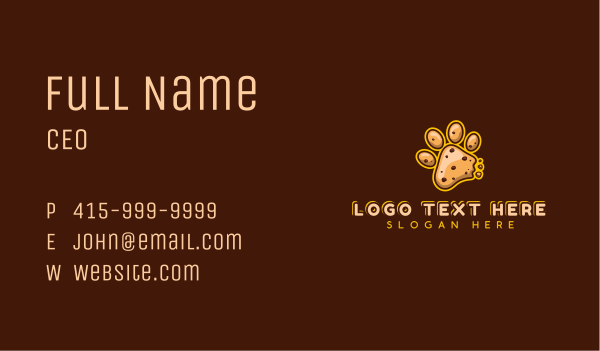 Paw Cookie Chocolate Business Card Design Image Preview