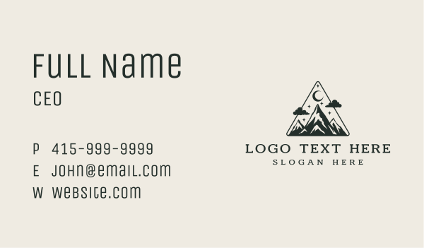 Evening Mountain Camping Business Card Design Image Preview