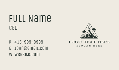 Evening Mountain Camping Business Card Image Preview