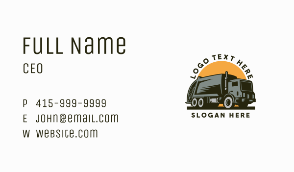 Garbage Truck Dispatch Vehicle Business Card Design Image Preview