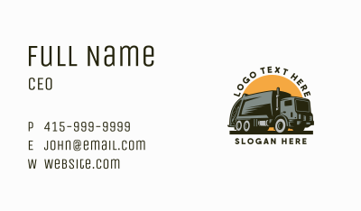 Garbage Truck Dispatch Vehicle Business Card Image Preview