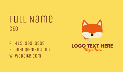 Orange Fox Chat Business Card Image Preview