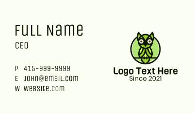 Nature Perched Owl Business Card Image Preview