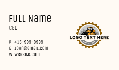 Bulldozer Heavy Equipment Business Card Image Preview