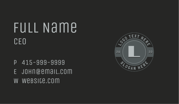 Grey Generic Badge Business Card Design Image Preview