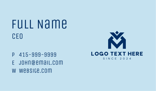 Simple V & A Monogram Business Card Design Image Preview