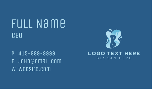 Water Splatter Letter B Business Card Design Image Preview