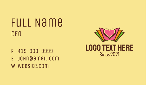 Book Love Emblem  Business Card Design Image Preview