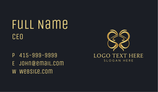 Golden Heart Jewelry Business Card Design Image Preview