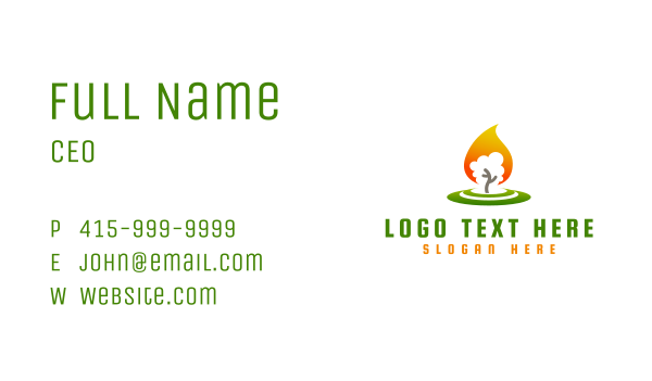 Tree Flame Candle Business Card Design Image Preview