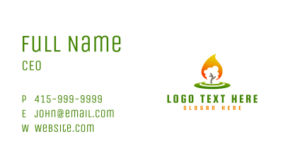 Tree Flame Candle Business Card Image Preview