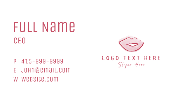 Watercolor Lips Styling Business Card Design Image Preview