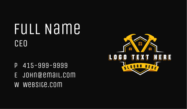 Carpentry Hammer Repair Business Card Design Image Preview