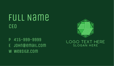 Digital Processing Hexagon Business Card Image Preview